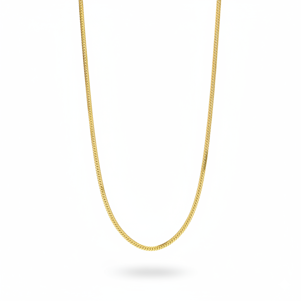 CADENA SERPIENTE PLANA 45CM ORO LAMINADO 18K