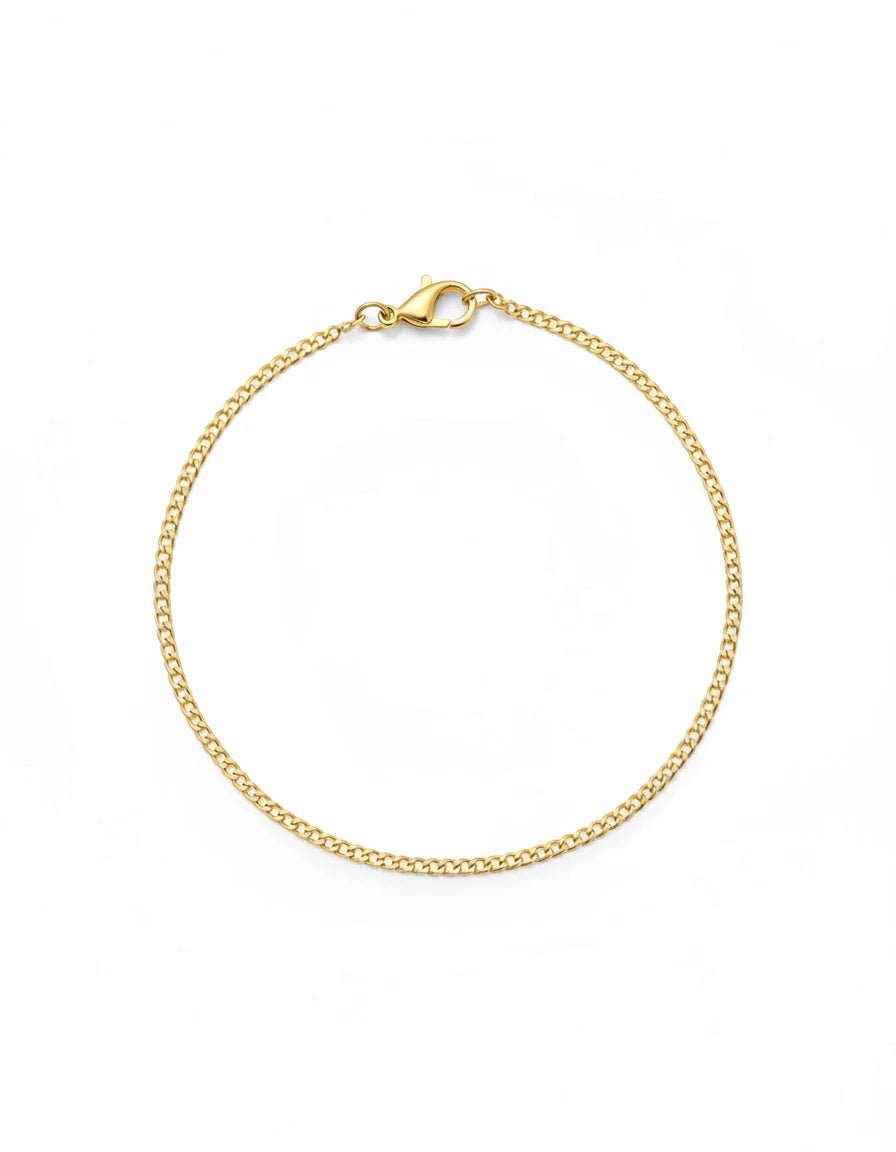 PULSERA CUBANA PLANA DIAMANTADA 2MM