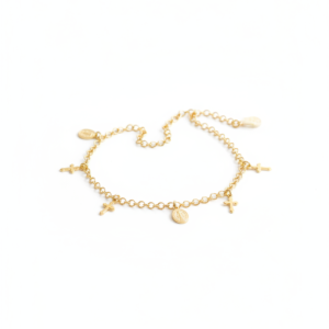 TOBILLERA VIRGEN CON CRUZ 25CM