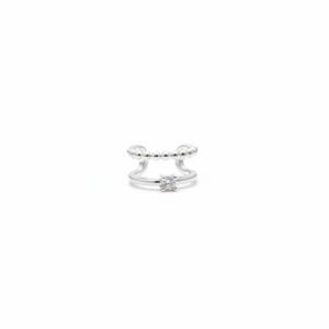 EARCUFF SOLITARIO PLATA S925