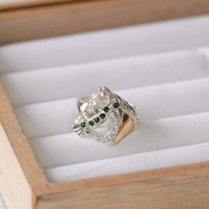 ANILLO CABALLO 2 TONOS PLATA S925