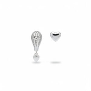ARETES AMOR EN GLOBO DUO PLATA S925
