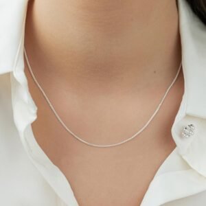 CADENA CUBANITA 45 CM PLATA S925