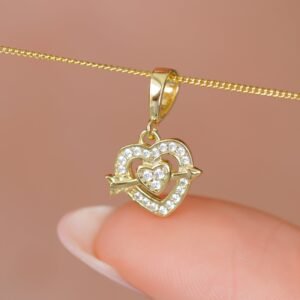 DIJE CORAZÓN FLECHADO 1,5CM