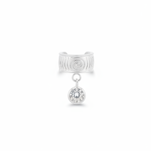 EAR CUFF CIRCON COLGANTE PLATA s925
